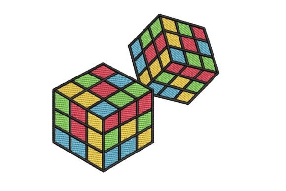 A Colorful Rubik's Cube Embroidery Design for Personalized Gifts