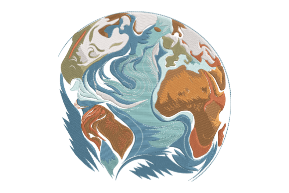 A Designer's Review of the Abstract Earth Globe Embroidery File