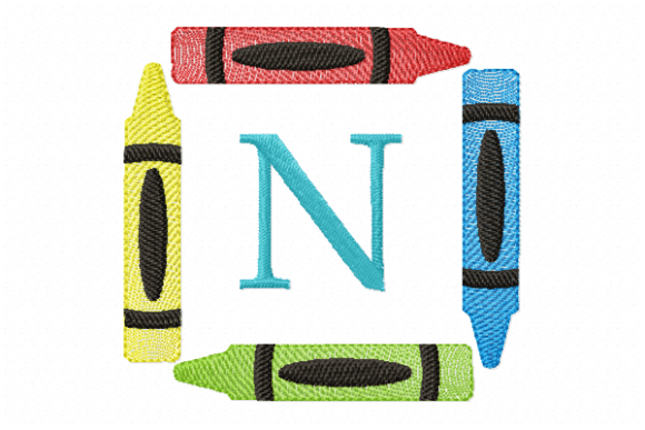 A Designer's Take on the Crayons Frame Monogram Letter N