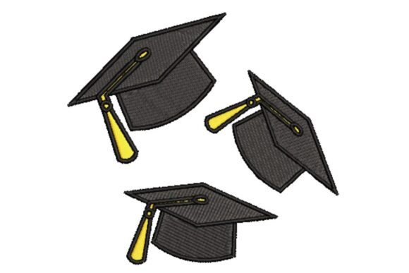 A Joyful Graduation Caps Embroidery Design for Personalized Gifts
