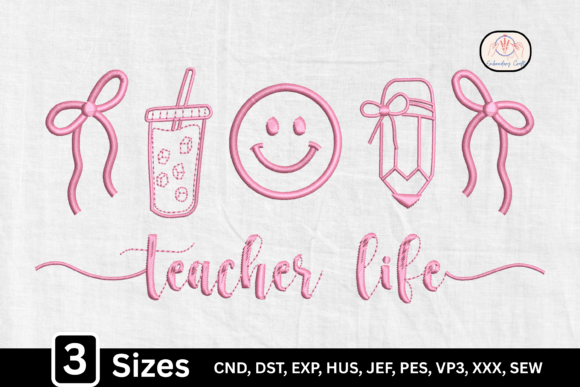 An Embroidery Seller's Look at Bow Pencil Funny Teacher Life