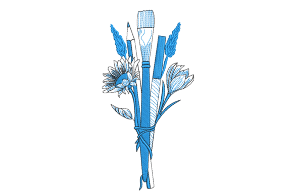 Blue Art Tools Bouquet: A Designer's Holiday Gift Goldmine