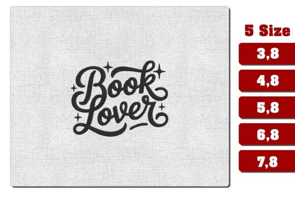 Book Lover Embroidery Design for Craft Fair Products