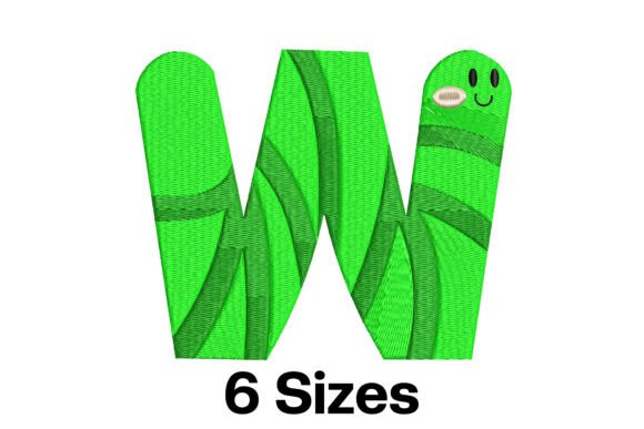 Creative Fabrica's Playful Funny Worm Alphabet Letter W