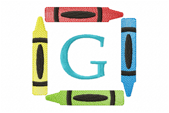Embroidery Designer Review: Crayons Frame Monogram Letter G