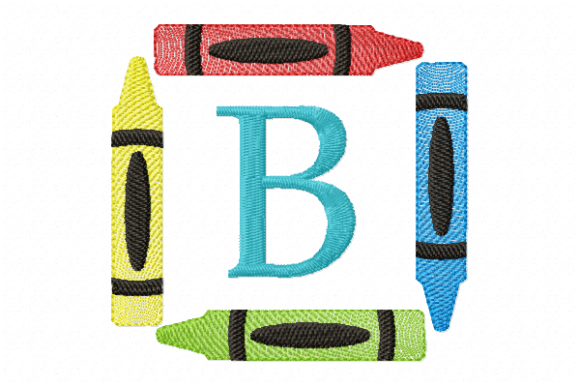 Review: Crayons Frame Monogram Letter B Embroidery Design