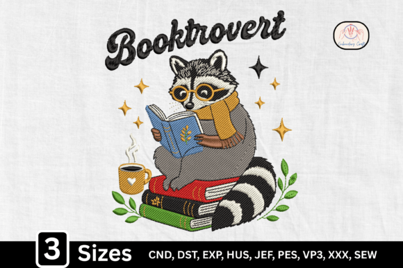 Reviewing the Book Lover Raccoon Embroidery Design for Gift Products