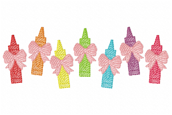 Reviewing the Crayons with Bows Embroidery Design