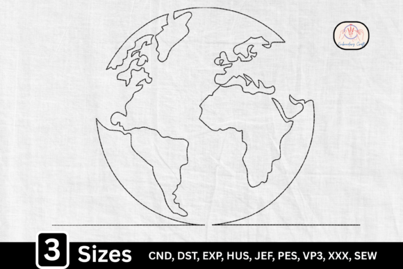 Reviewing the Minimal World Map Line Art Embroidery Design