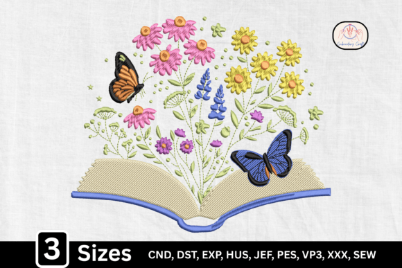 Wildflower Butterfly Book Lover Embroidery Design Review